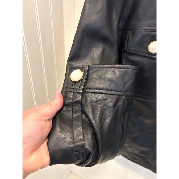 Violeta Buttoned Leather Jacket - NWT - Size XL - Picture 6 of 10